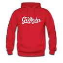 Georgia Hoodie - Hand Lettered Unisex Georgia Hooded Sweatshirt - red