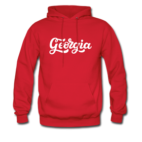Georgia Hoodie - Hand Lettered Unisex Georgia Hooded Sweatshirt - red