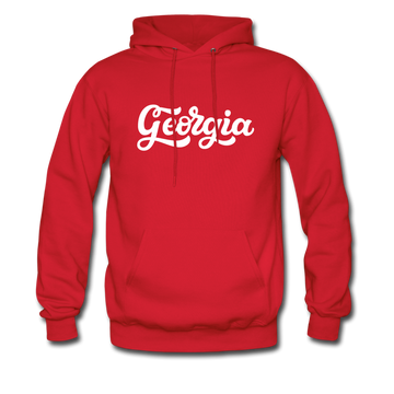 Georgia Hoodie - Hand Lettered Unisex Georgia Hooded Sweatshirt - red
