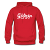 Georgia Hoodie - Hand Lettered Unisex Georgia Hooded Sweatshirt - red