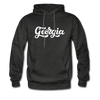 Georgia Hoodie - Hand Lettered Unisex Georgia Hooded Sweatshirt - charcoal gray