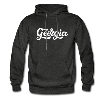 Georgia Hoodie - Hand Lettered Unisex Georgia Hooded Sweatshirt - charcoal gray