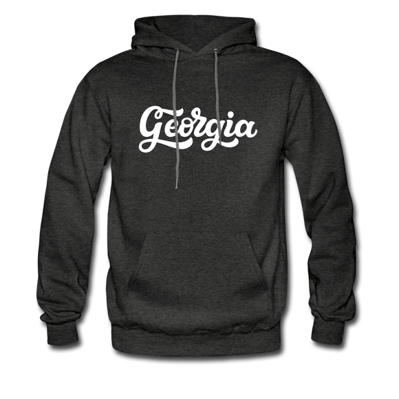 Georgia Hoodie - Hand Lettered Unisex Georgia Hooded Sweatshirt - charcoal gray