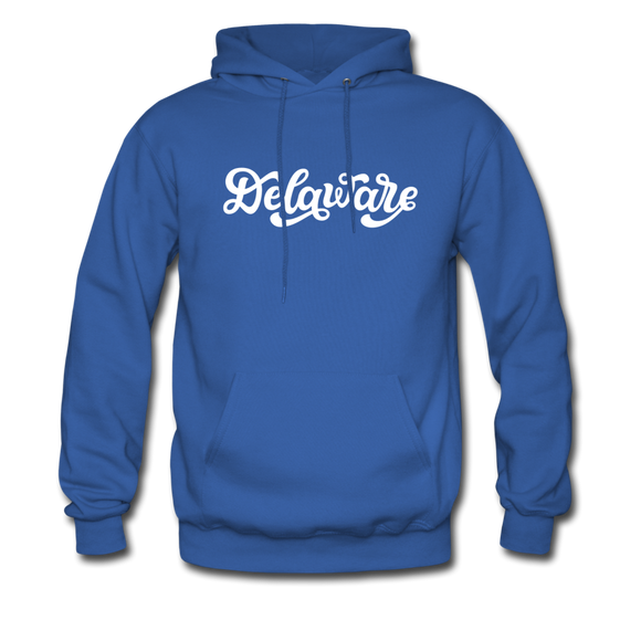 Delaware Hoodie - Hand Lettered Unisex Delaware Hooded Sweatshirt - royal blue