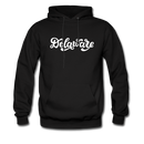 Delaware Hoodie - Hand Lettered Unisex Delaware Hooded Sweatshirt - black