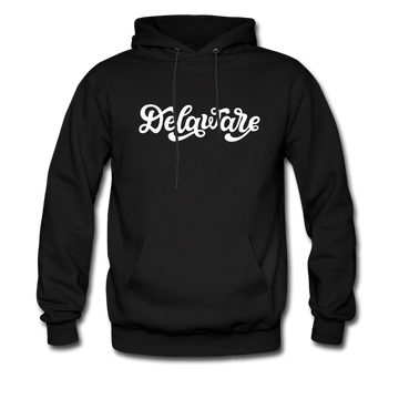 Delaware Hoodie - Hand Lettered Unisex Delaware Hooded Sweatshirt - black