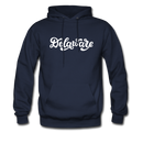 Delaware Hoodie - Hand Lettered Unisex Delaware Hooded Sweatshirt - navy