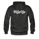 Delaware Hoodie - Hand Lettered Unisex Delaware Hooded Sweatshirt - charcoal gray