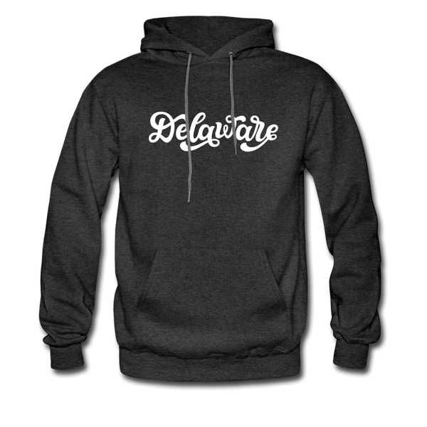 Delaware Hoodie - Hand Lettered Unisex Delaware Hooded Sweatshirt - charcoal gray
