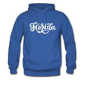 Florida Hoodie - Hand Lettered Unisex Florida Hooded Sweatshirt - royal blue