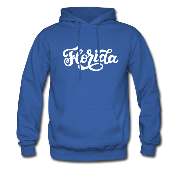 Florida Hoodie - Hand Lettered Unisex Florida Hooded Sweatshirt - royal blue