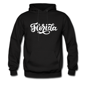 Florida Hoodie - Hand Lettered Unisex Florida Hooded Sweatshirt - black