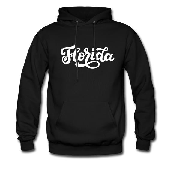 Florida Hoodie - Hand Lettered Unisex Florida Hooded Sweatshirt - black
