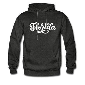 Florida Hoodie - Hand Lettered Unisex Florida Hooded Sweatshirt - charcoal gray