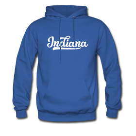 Indiana Hoodie - Hand Lettered Unisex Indiana Hooded Sweatshirt - royal blue