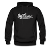 Indiana Hoodie - Hand Lettered Unisex Indiana Hooded Sweatshirt - black
