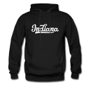 Indiana Hoodie - Hand Lettered Unisex Indiana Hooded Sweatshirt - black