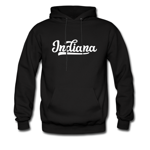Indiana Hoodie - Hand Lettered Unisex Indiana Hooded Sweatshirt - black