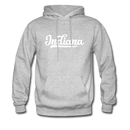 Indiana Hoodie - Hand Lettered Unisex Indiana Hooded Sweatshirt - heather gray