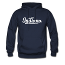 Indiana Hoodie - Hand Lettered Unisex Indiana Hooded Sweatshirt - navy