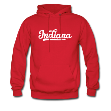 Indiana Hoodie - Hand Lettered Unisex Indiana Hooded Sweatshirt - red
