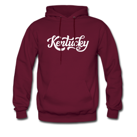 Kentucky Hoodie - Hand Lettered Unisex Kentucky Hooded Sweatshirt - burgundy