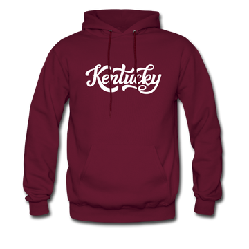 Kentucky Hoodie - Hand Lettered Unisex Kentucky Hooded Sweatshirt - burgundy