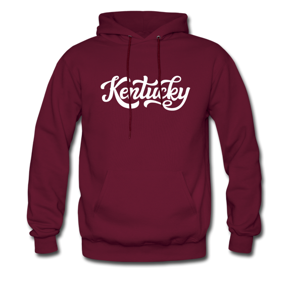 Kentucky Hoodie - Hand Lettered Unisex Kentucky Hooded Sweatshirt - burgundy