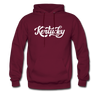 Kentucky Hoodie - Hand Lettered Unisex Kentucky Hooded Sweatshirt - burgundy