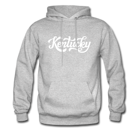 Kentucky Hoodie - Hand Lettered Unisex Kentucky Hooded Sweatshirt - heather gray