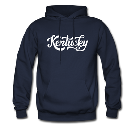 Kentucky Hoodie - Hand Lettered Unisex Kentucky Hooded Sweatshirt - navy