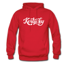 Kentucky Hoodie - Hand Lettered Unisex Kentucky Hooded Sweatshirt - red