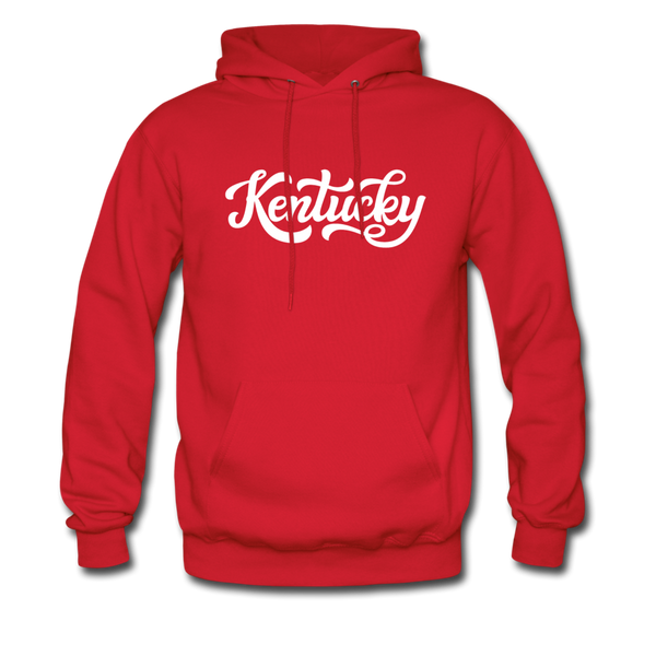 Kentucky Hoodie - Hand Lettered Unisex Kentucky Hooded Sweatshirt - red