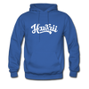 Hawaii Hoodie - Hand Lettered Unisex Hawaii Hooded Sweatshirt - royal blue