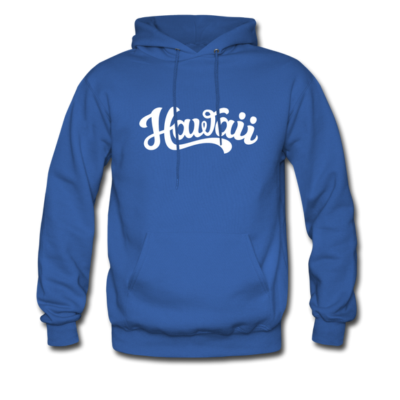 Hawaii Hoodie - Hand Lettered Unisex Hawaii Hooded Sweatshirt - royal blue