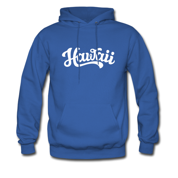 Hawaii Hoodie - Hand Lettered Unisex Hawaii Hooded Sweatshirt - royal blue