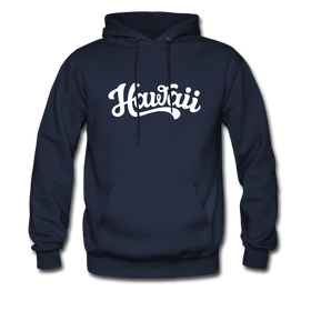 Hawaii Hoodie - Hand Lettered Unisex Hawaii Hooded Sweatshirt - navy