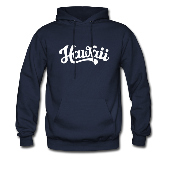 Hawaii Hoodie - Hand Lettered Unisex Hawaii Hooded Sweatshirt - navy