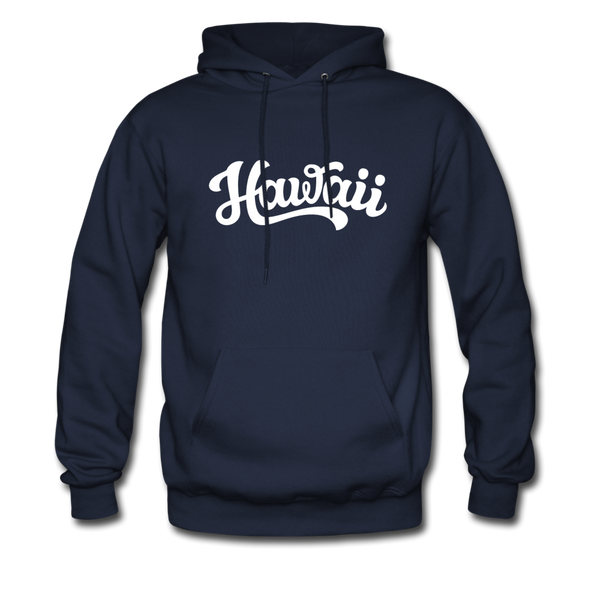 Hawaii Hoodie - Hand Lettered Unisex Hawaii Hooded Sweatshirt - navy