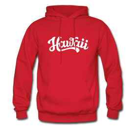 Hawaii Hoodie - Hand Lettered Unisex Hawaii Hooded Sweatshirt - red