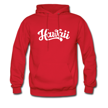 Hawaii Hoodie - Hand Lettered Unisex Hawaii Hooded Sweatshirt - red