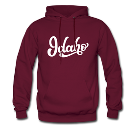 Idaho Hoodie - Hand Lettered Unisex Idaho Hooded Sweatshirt - burgundy