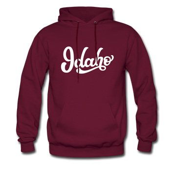 Idaho Hoodie - Hand Lettered Unisex Idaho Hooded Sweatshirt - burgundy