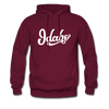 Idaho Hoodie - Hand Lettered Unisex Idaho Hooded Sweatshirt - burgundy