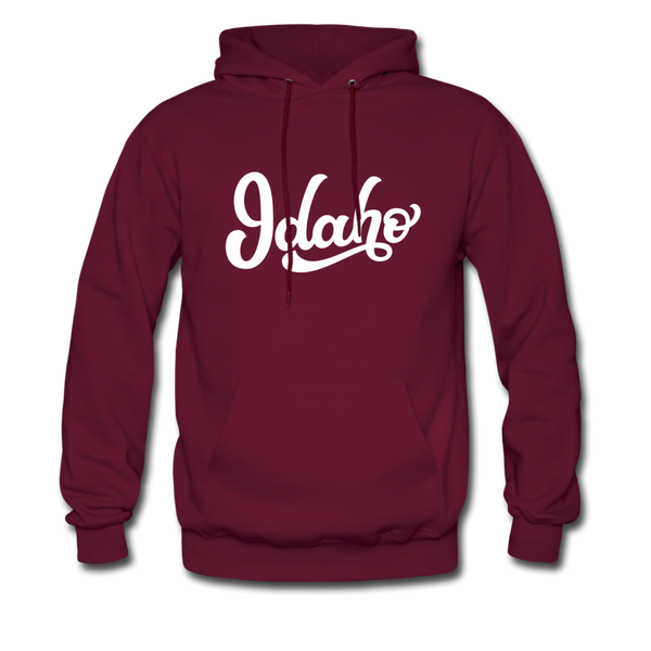 Idaho Hoodie - Hand Lettered Unisex Idaho Hooded Sweatshirt - burgundy