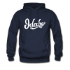 Idaho Hoodie - Hand Lettered Unisex Idaho Hooded Sweatshirt - navy