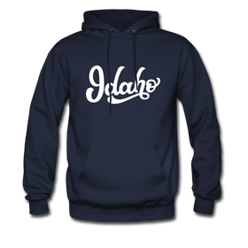 Idaho Hoodie - Hand Lettered Unisex Idaho Hooded Sweatshirt - navy