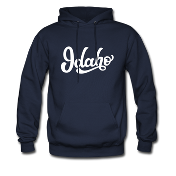 Idaho Hoodie - Hand Lettered Unisex Idaho Hooded Sweatshirt - navy
