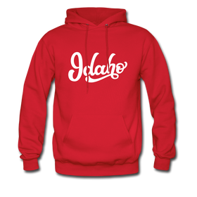Idaho Hoodie - Hand Lettered Unisex Idaho Hooded Sweatshirt - red