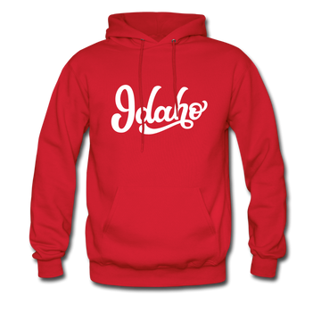 Idaho Hoodie - Hand Lettered Unisex Idaho Hooded Sweatshirt - red
